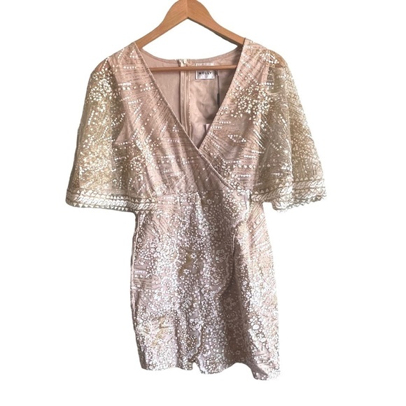 HELLO MOLLY EVENING SUN DRESS CHAMPAGNE Size 4/ Small NWT - Picture 9 of 11